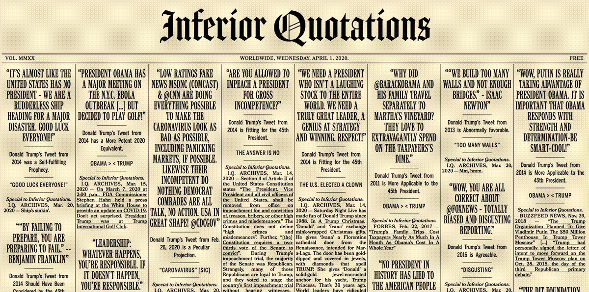 Variations: The New York Times & Inferior Quotations Variations: The New York Times & Inferior Quotations